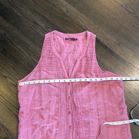 Prana Pink Button Pink Tank Top Large L EUC - Picture 4 of 7